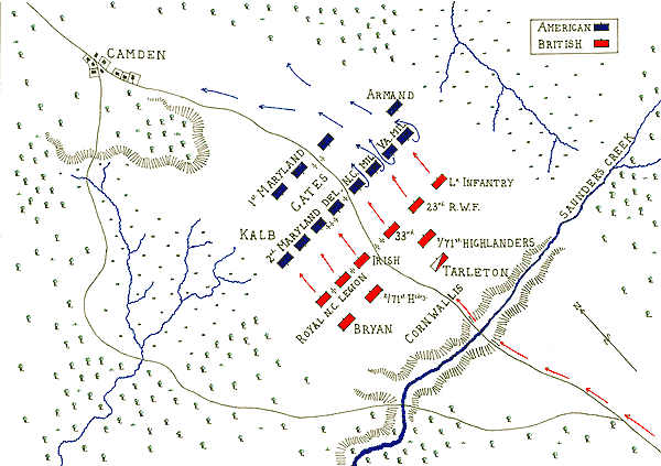 Battle of Camden Map