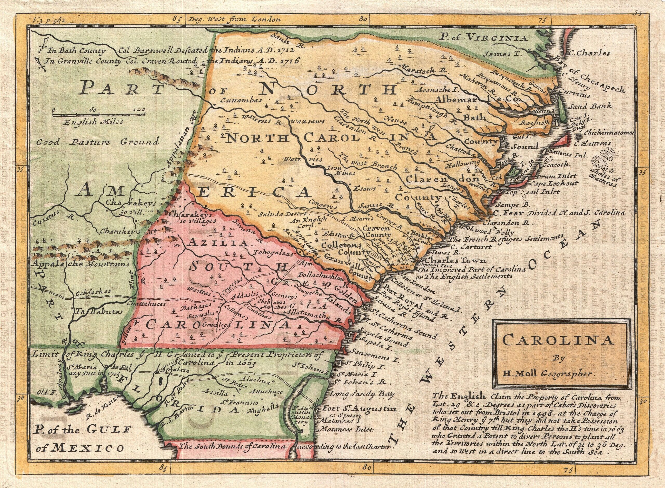 North Carolina Colony Map