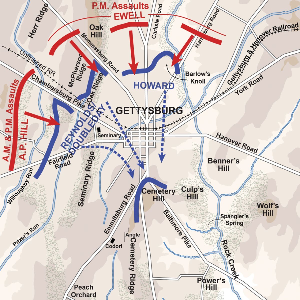 Battle Of Gettysburg Day 1 