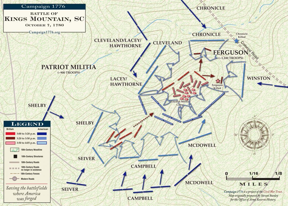Battle of King's Mountain Map 