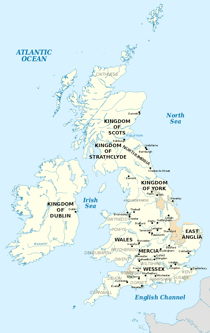 Map of 10th Century England