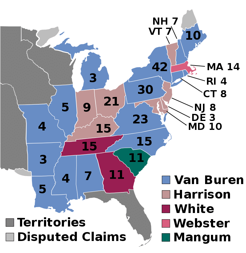 Presidential Election of 1836 Electoral College