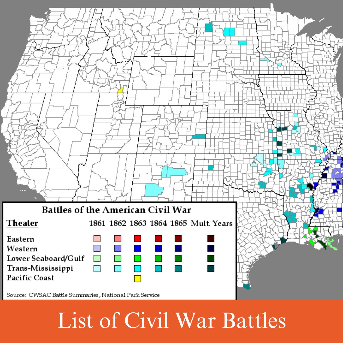 list civil war battles