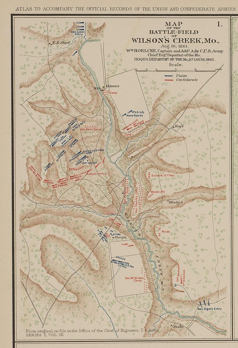 Battle of Wilson's Creek Map