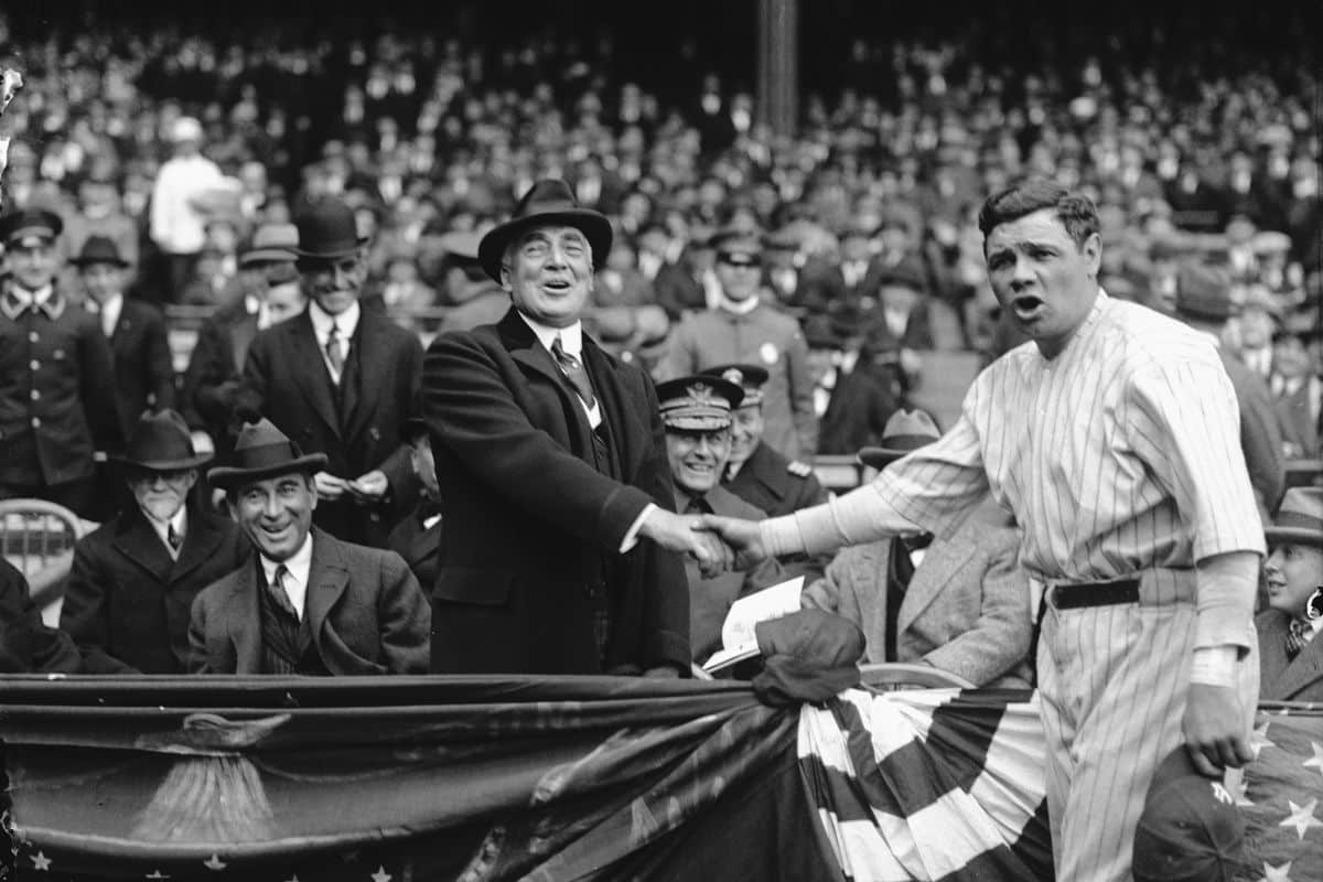 Babe Ruth and Warren Harding