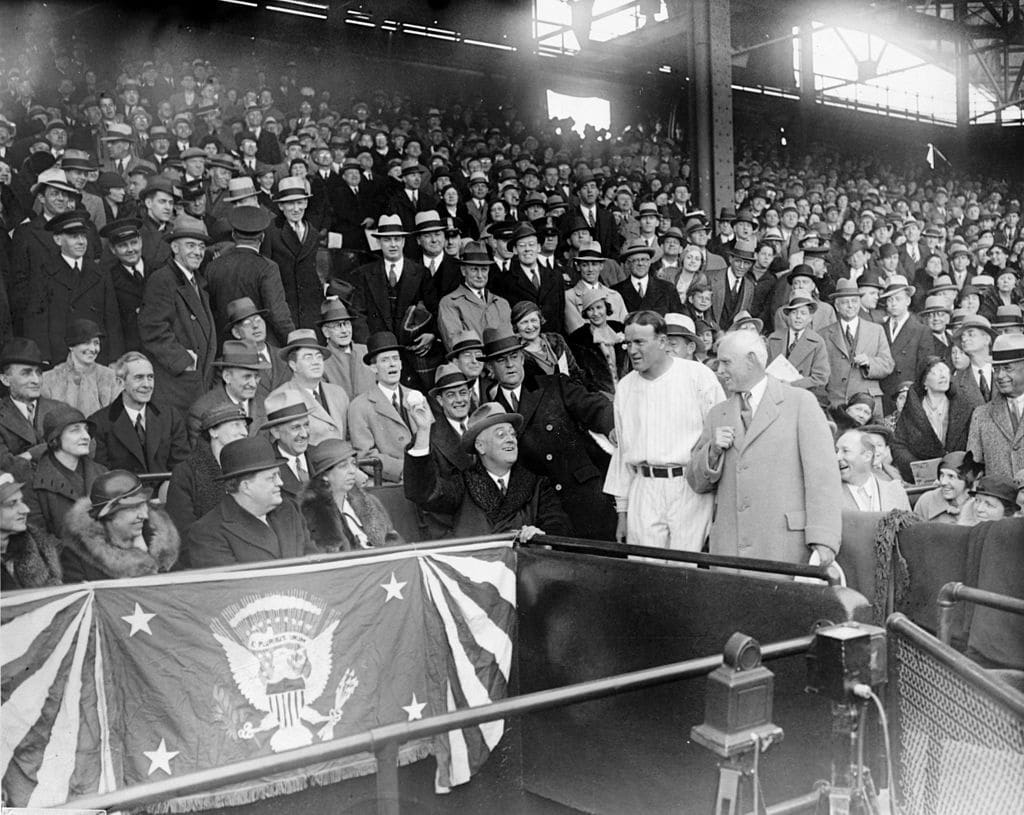FDR Throwing Out First Pitch On Opening Day 1933
