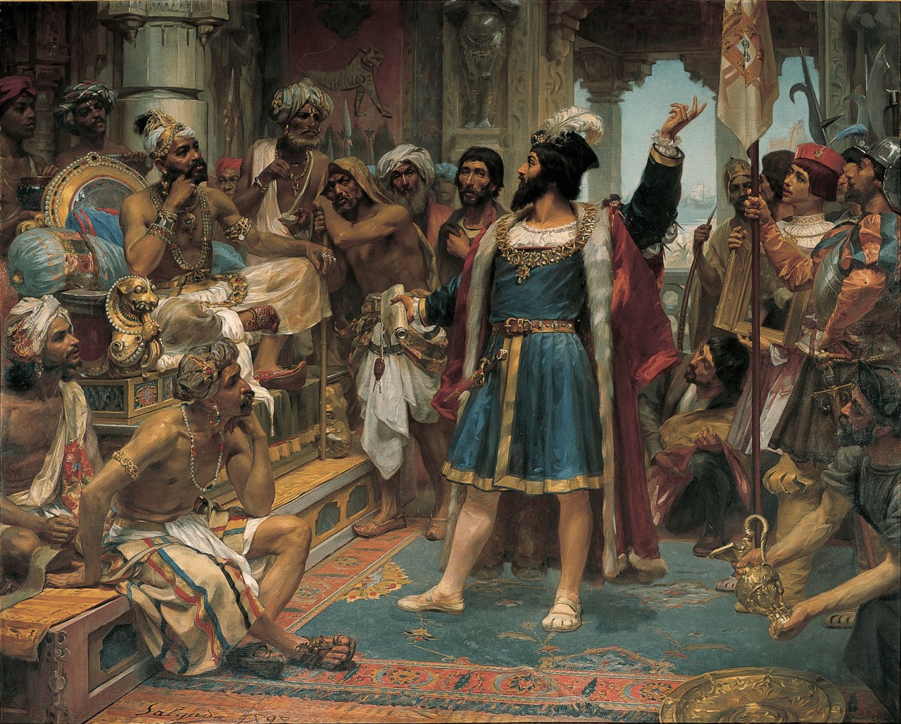 Vasco da Gama before Calicut