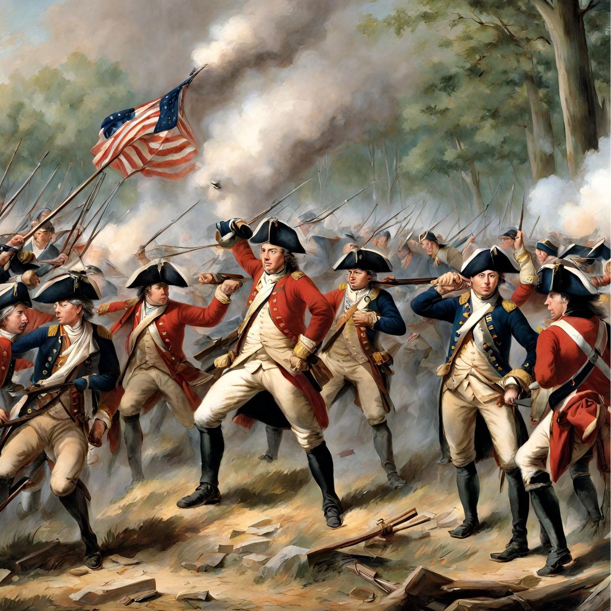 Revolutionary War Battle scene